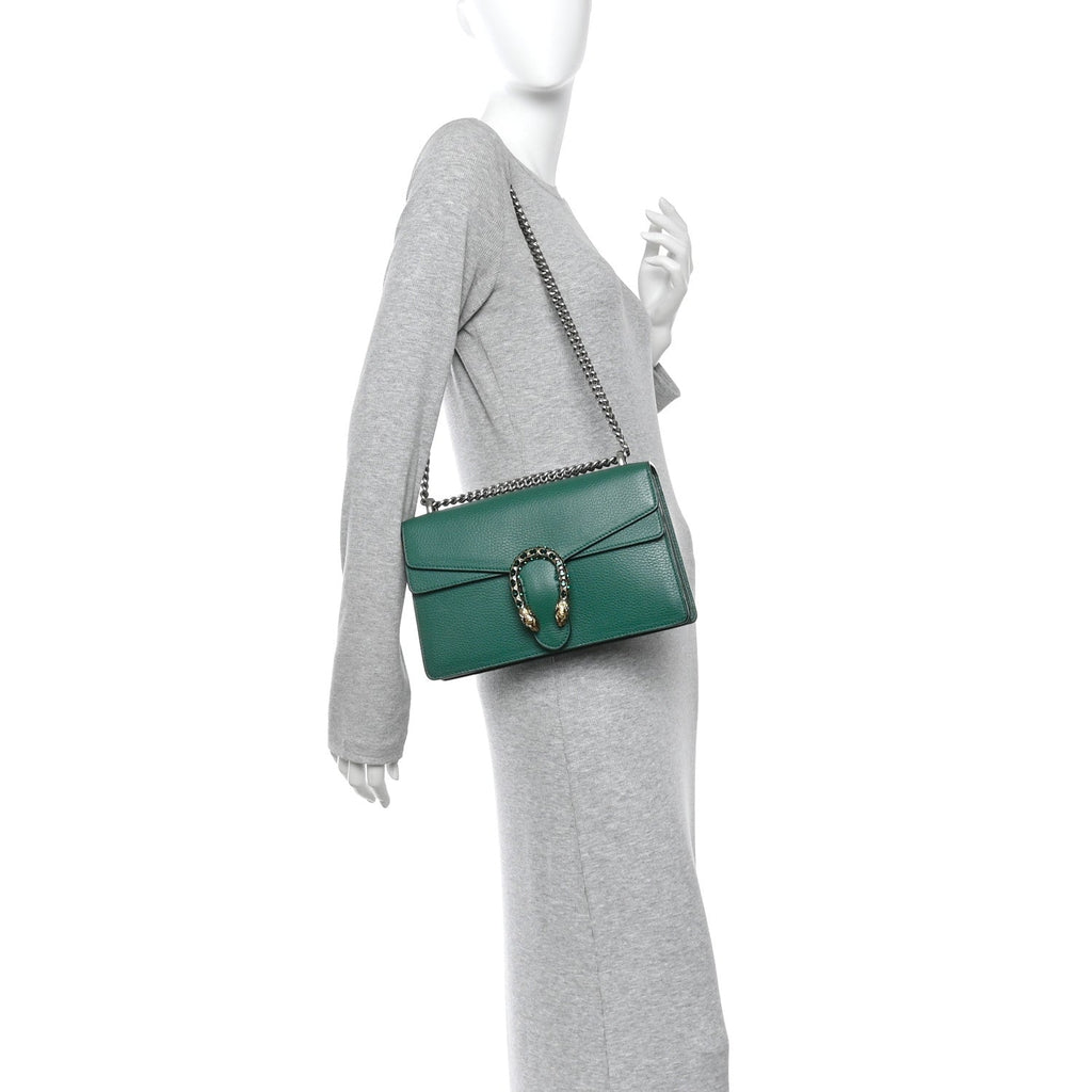 Dollar Calfskin Crystal Small Dionysus Shoulder Bag Emerald