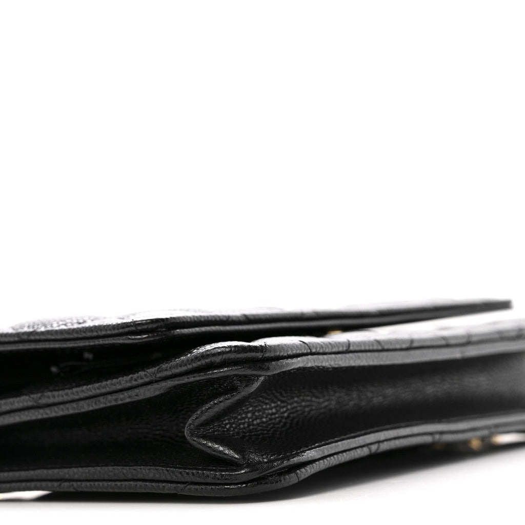 Caviar Quilted Miss Coco Wallet On Chain WOC Black