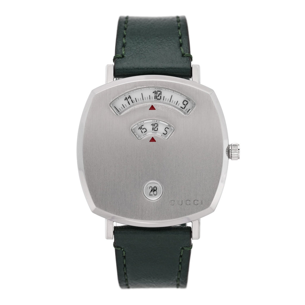 Stainless Steel Calfskin 35mm Grip Quartz Watch Green