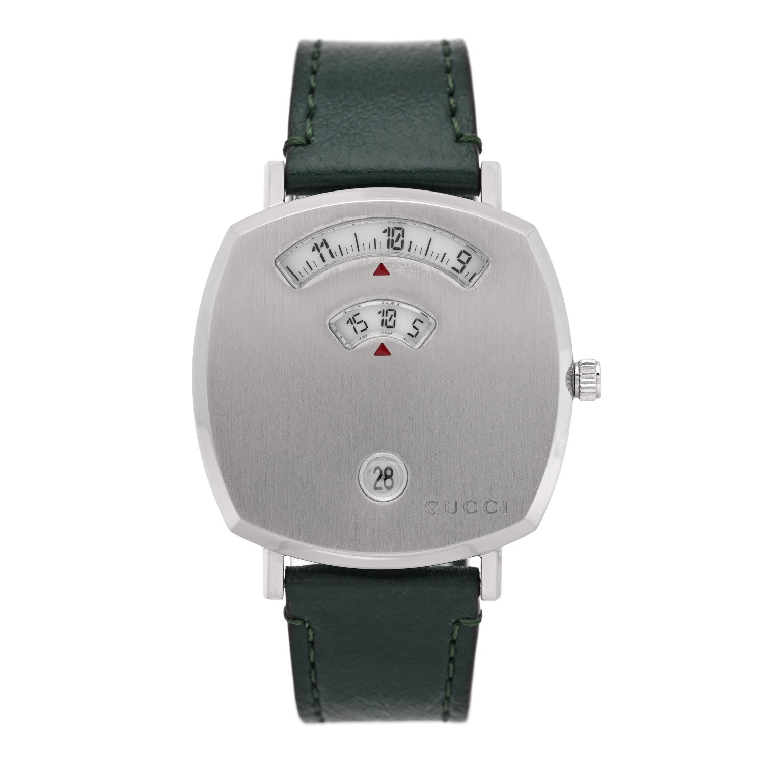 Stainless Steel Calfskin 35mm Grip Quartz Watch Green