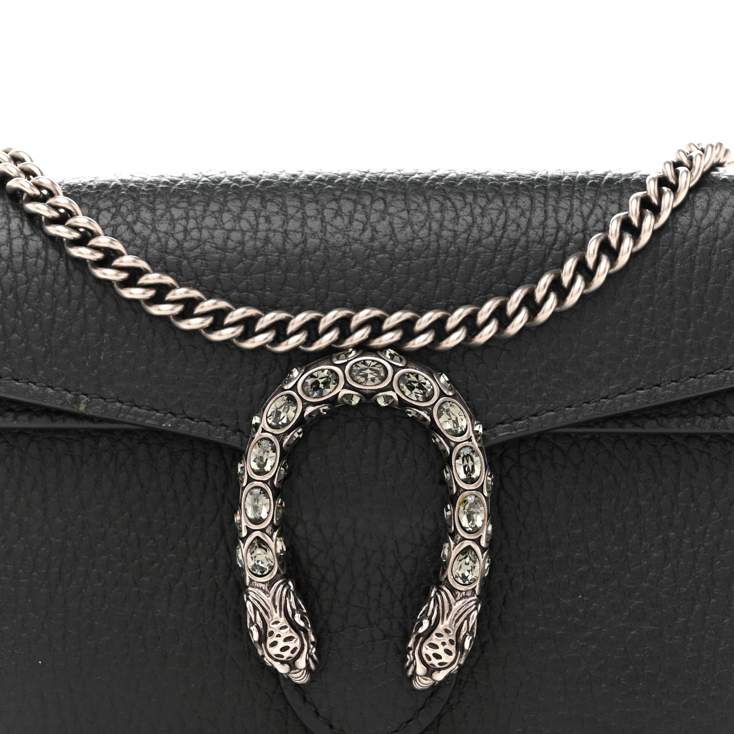 Dollar Calfskin Crystal Super Mini Dionysus Shoulder Bag Black