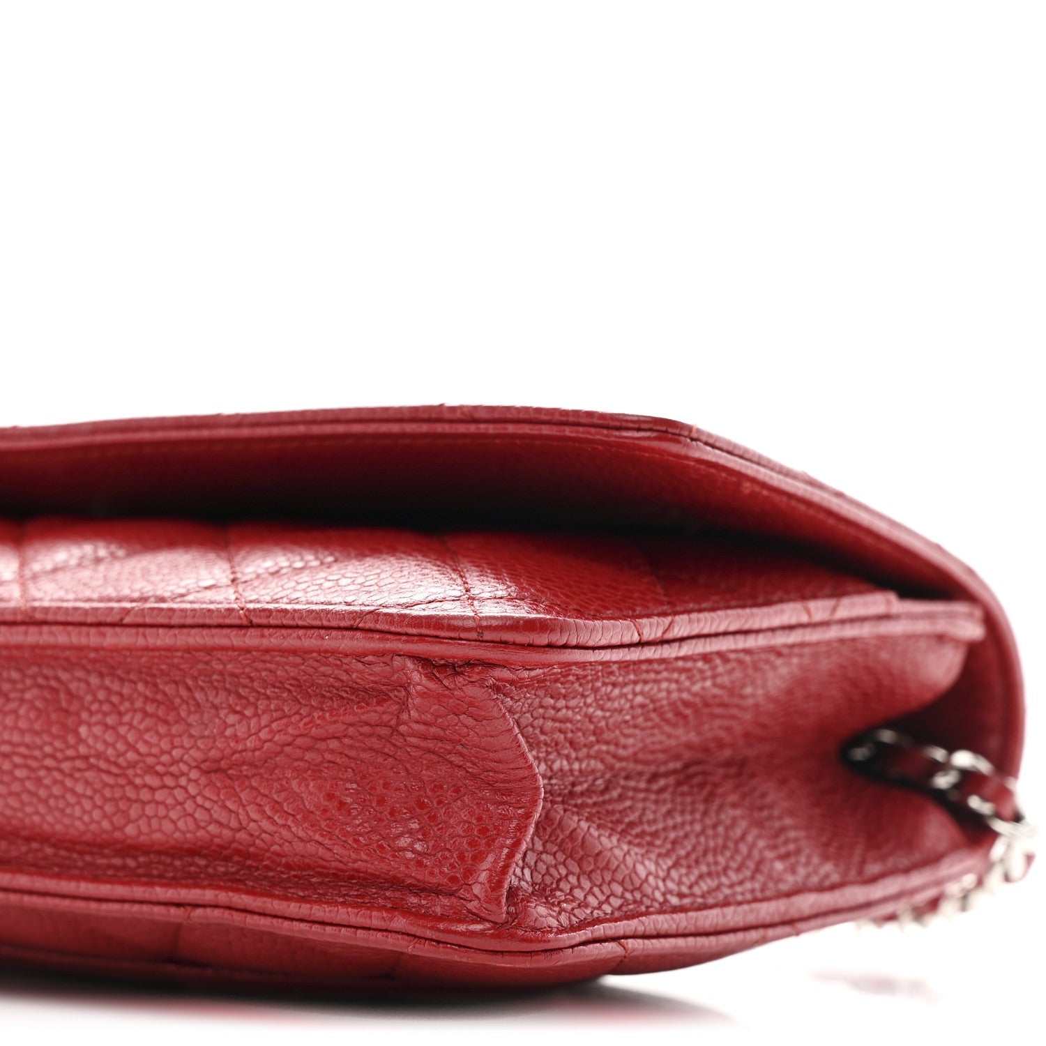 Caviar Quilted Wallet on Chain WOC Red
