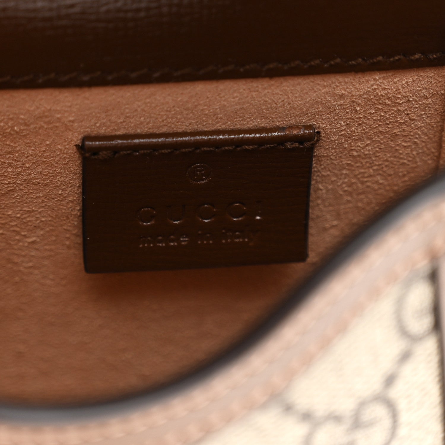 GG Supreme Monogram Mini Horsebit 1955 Crossbody Bag Beige Brown Sugar