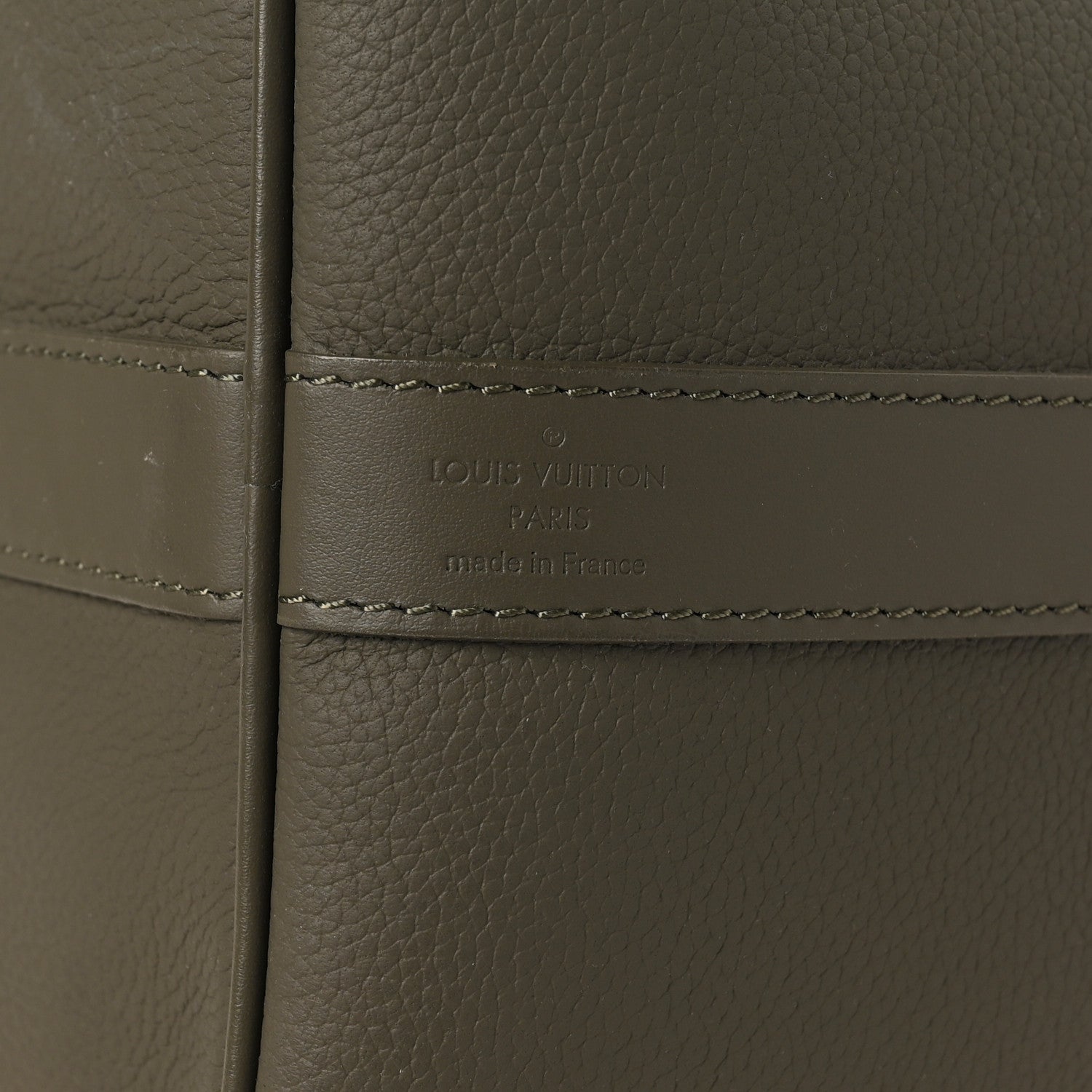 Grained Calfskin Aerogram Keepall Bandouliere 50 Khaki