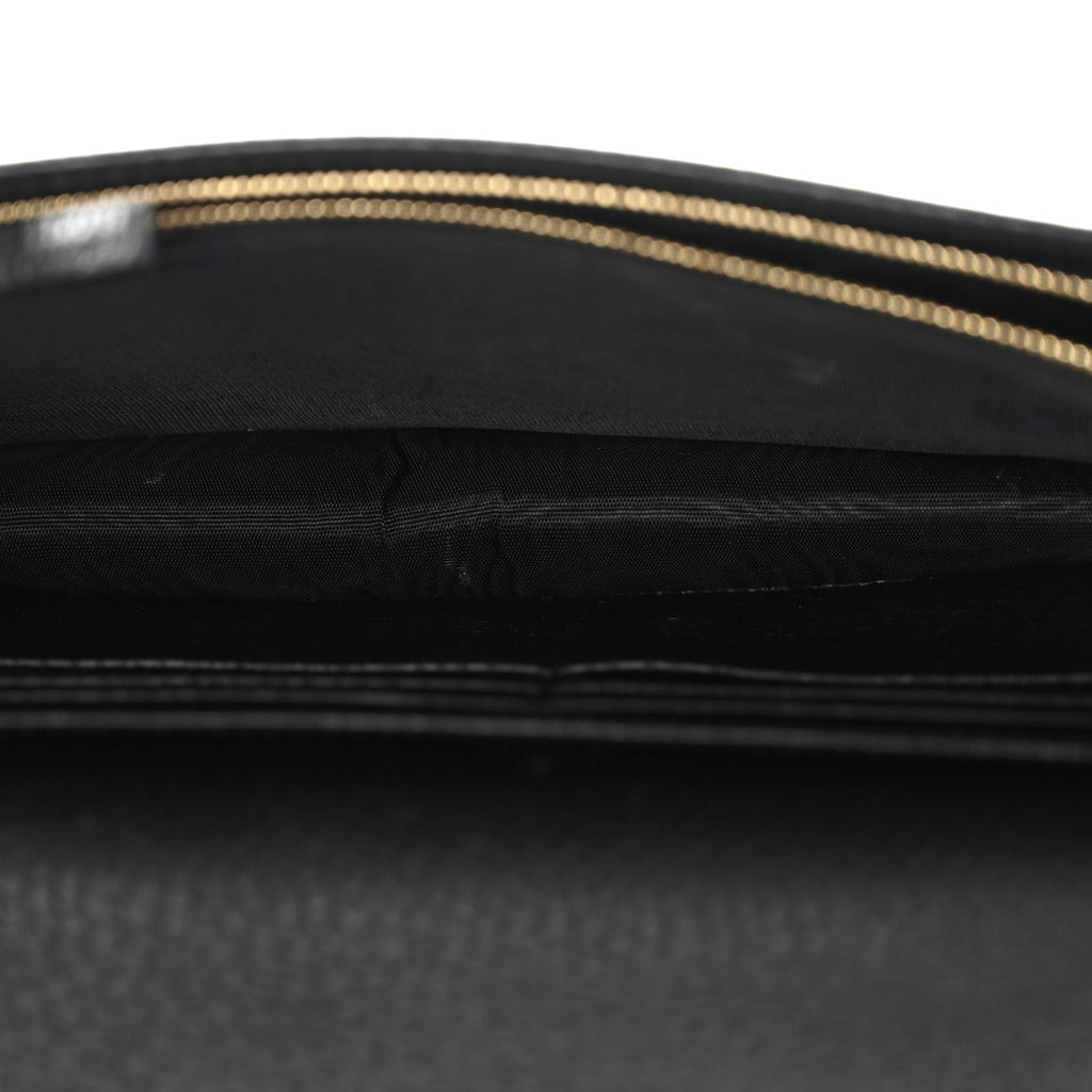 Calfskin Mini GG Marmont Chain Wallet Black