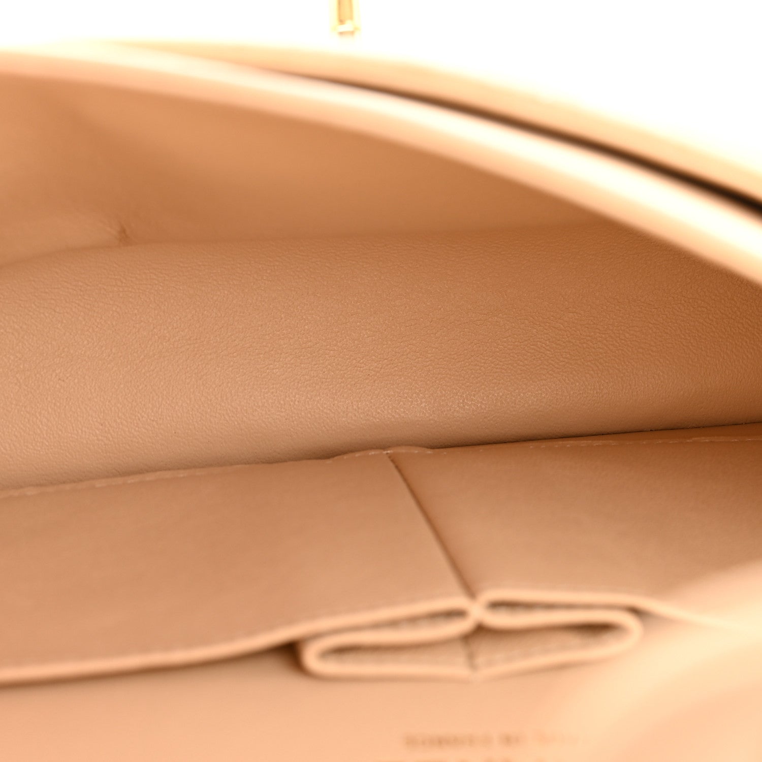 Lambskin Quilted Medium Double Flap Beige