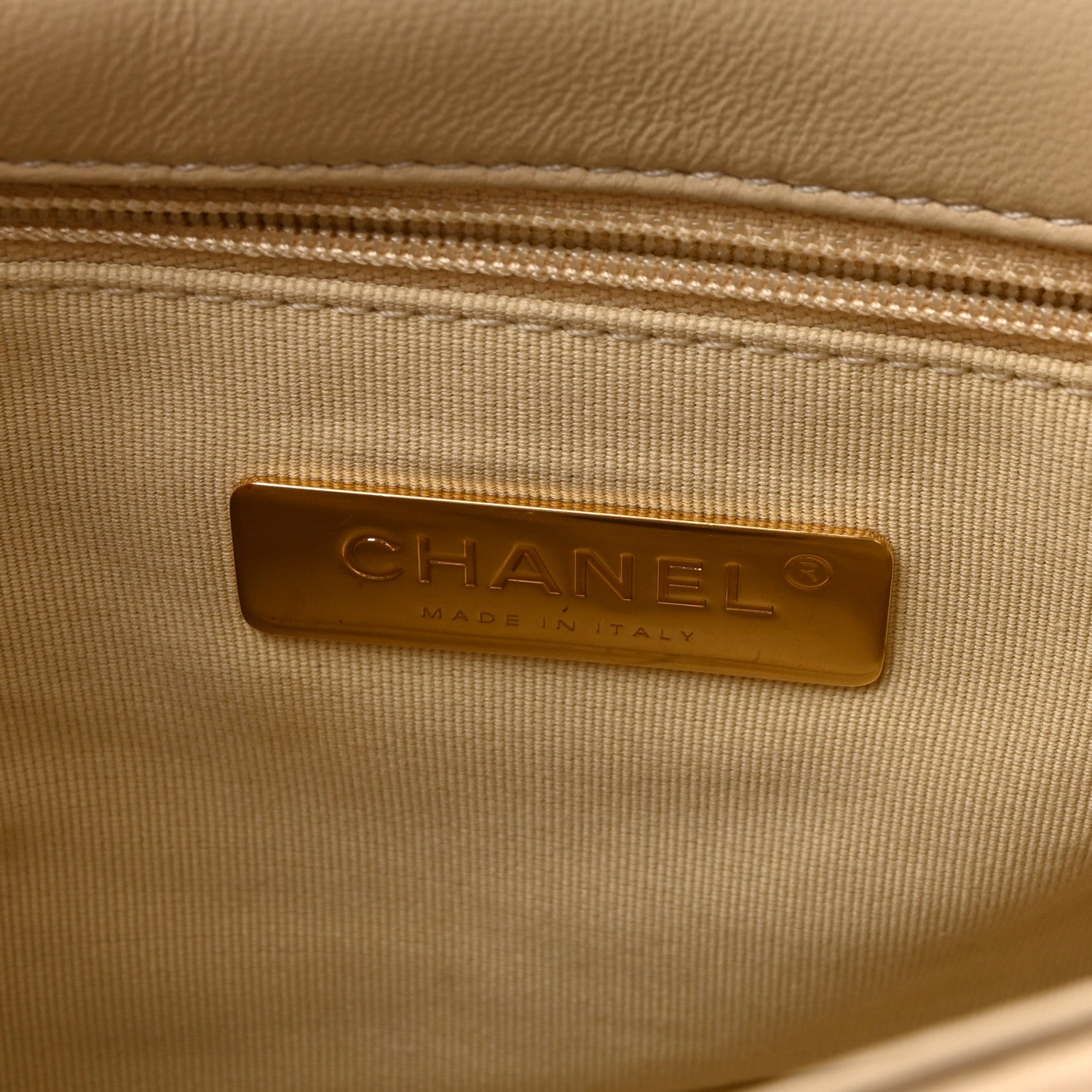 Lambskin Quilted Medium Chanel 19 Flap Beige
