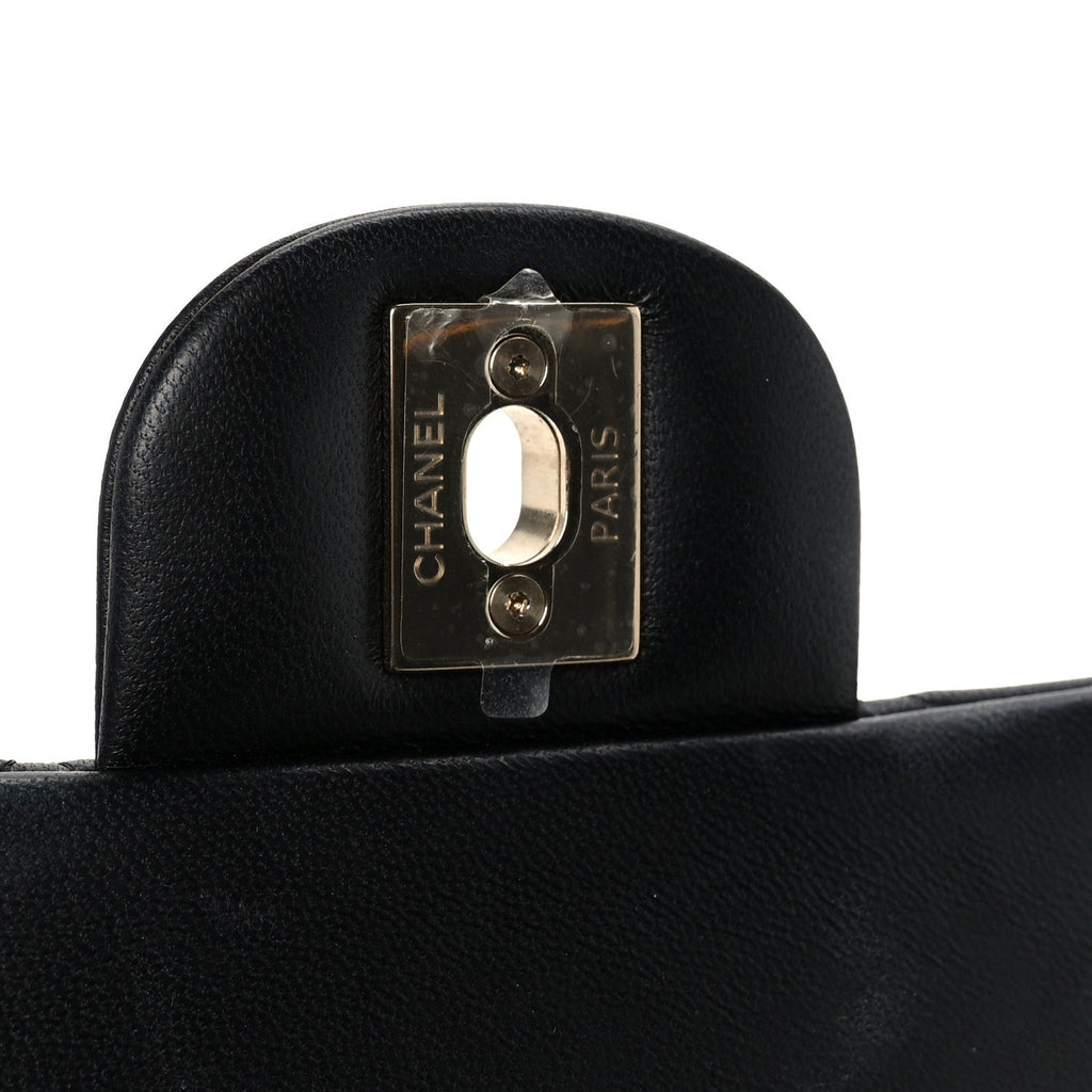 Lambskin Quilted Mini Rectangular Flap Black