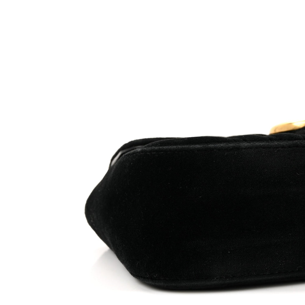 Velvet Matelasse Mini GG Marmont Shoulder Bag Black