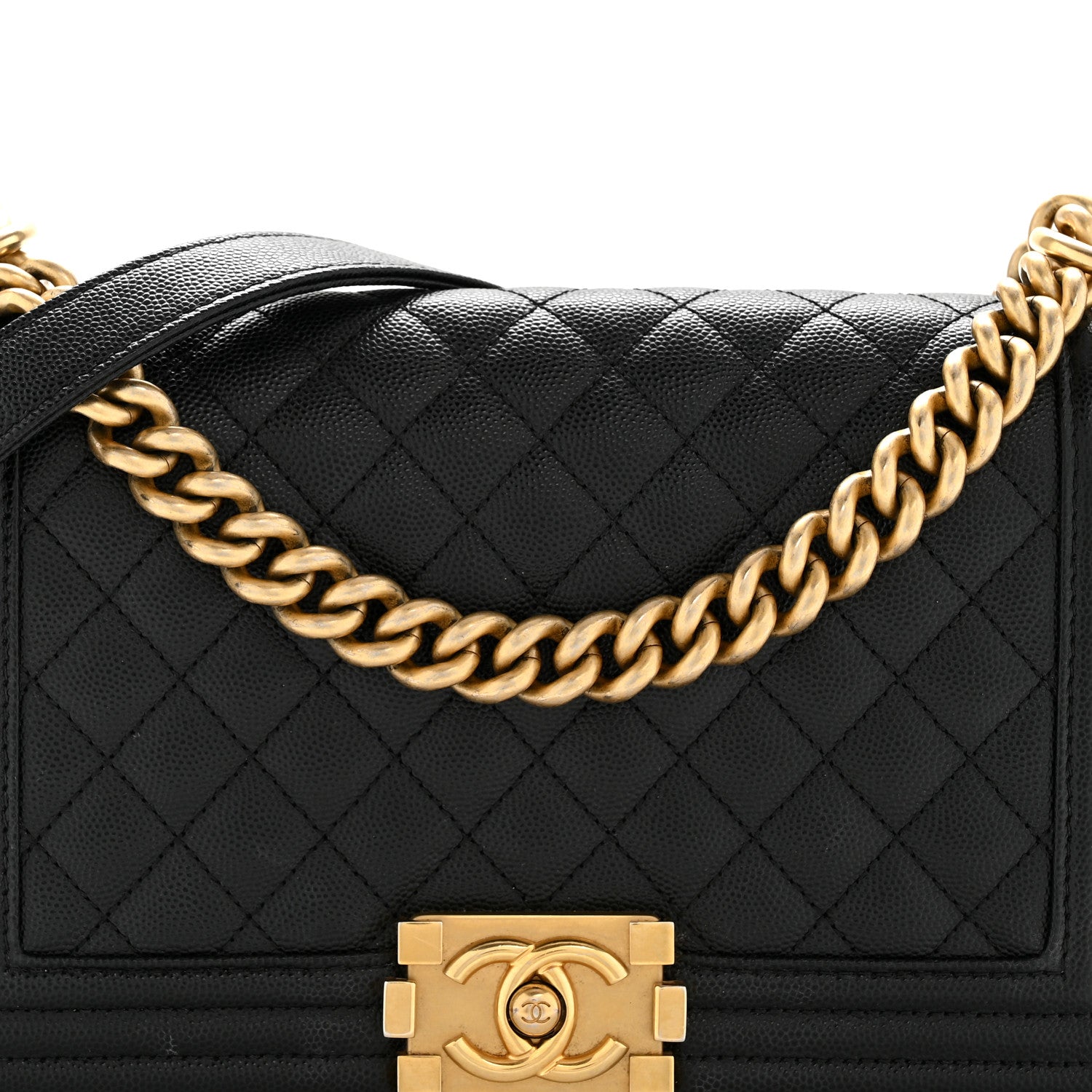 Caviar Quilted Medium Boy Flap Black