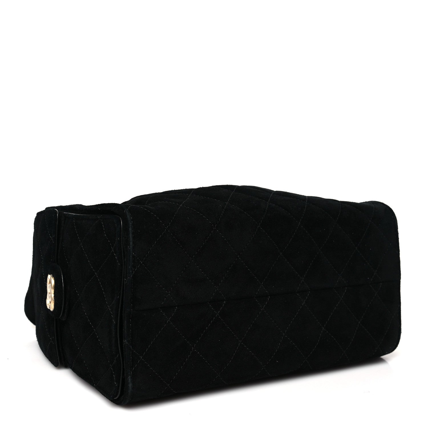 Suede Quilted Small Chanel 25 Handbag Black