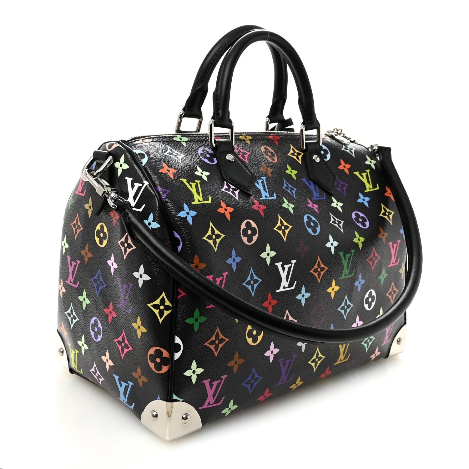 LV X TM Monogram Multicolor Speedy Soft 30 Black