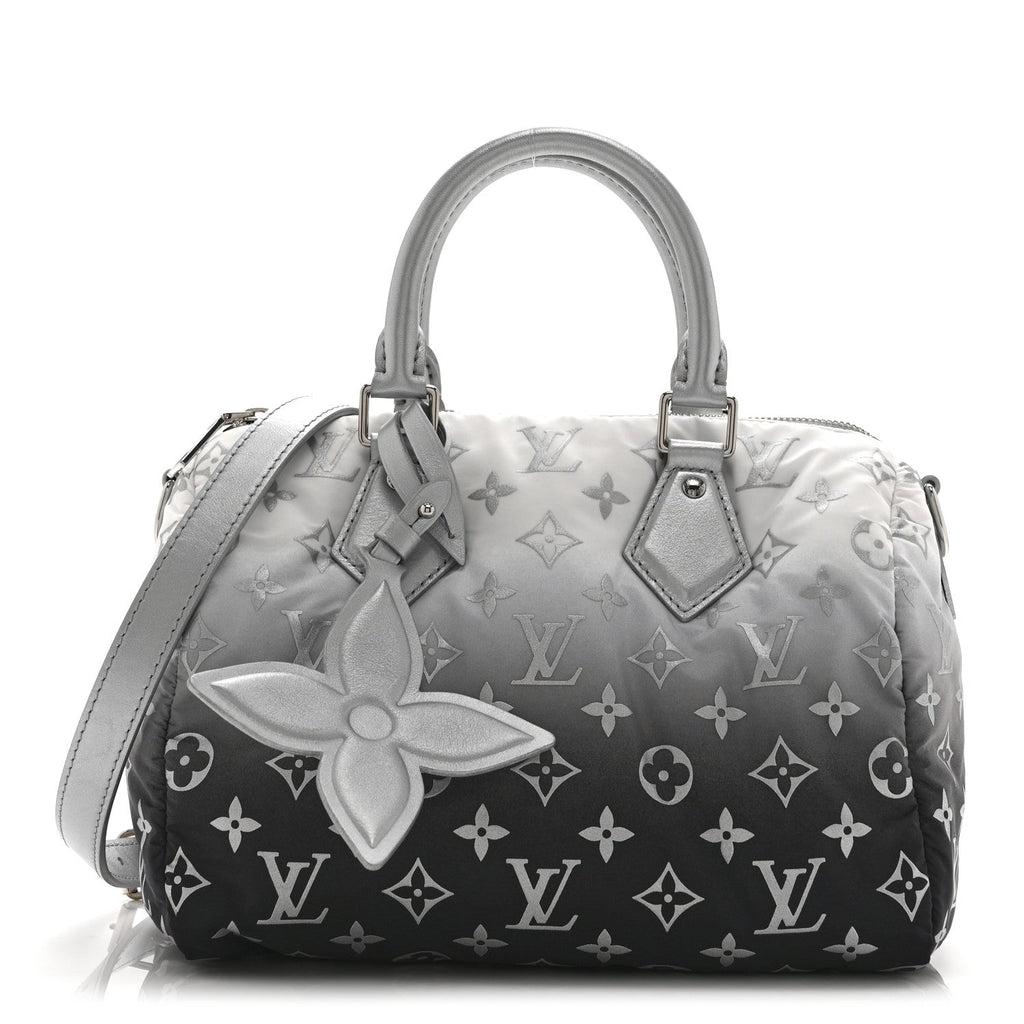 Nylon Monogram Gradient LV Snow Speedy Bandouliere 25 Frost