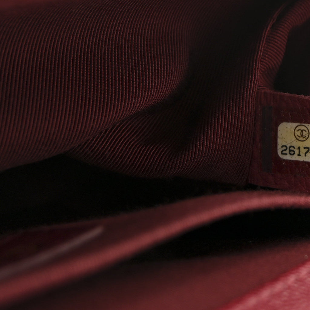 Caviar Quilted Medium Boy Flap Burgundy