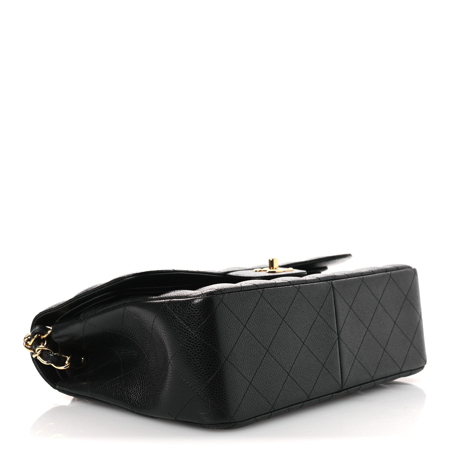 Caviar Quilted Jumbo Double Flap Black