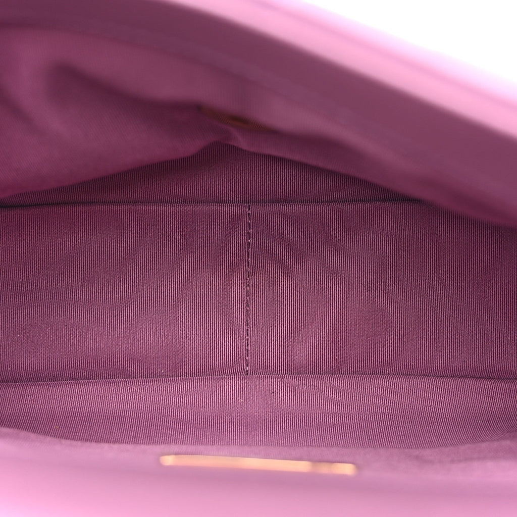 Goatskin Quilted Medium Chanel 19 Flap Purple