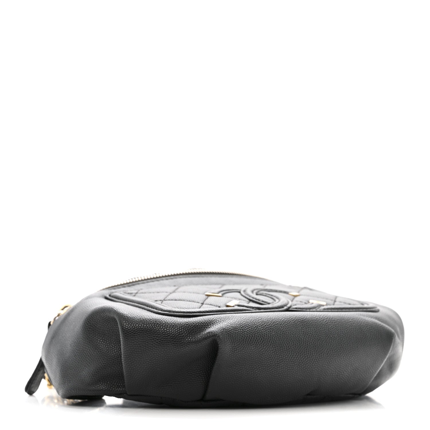 Caviar Quilted Filigree Waist Bag Black