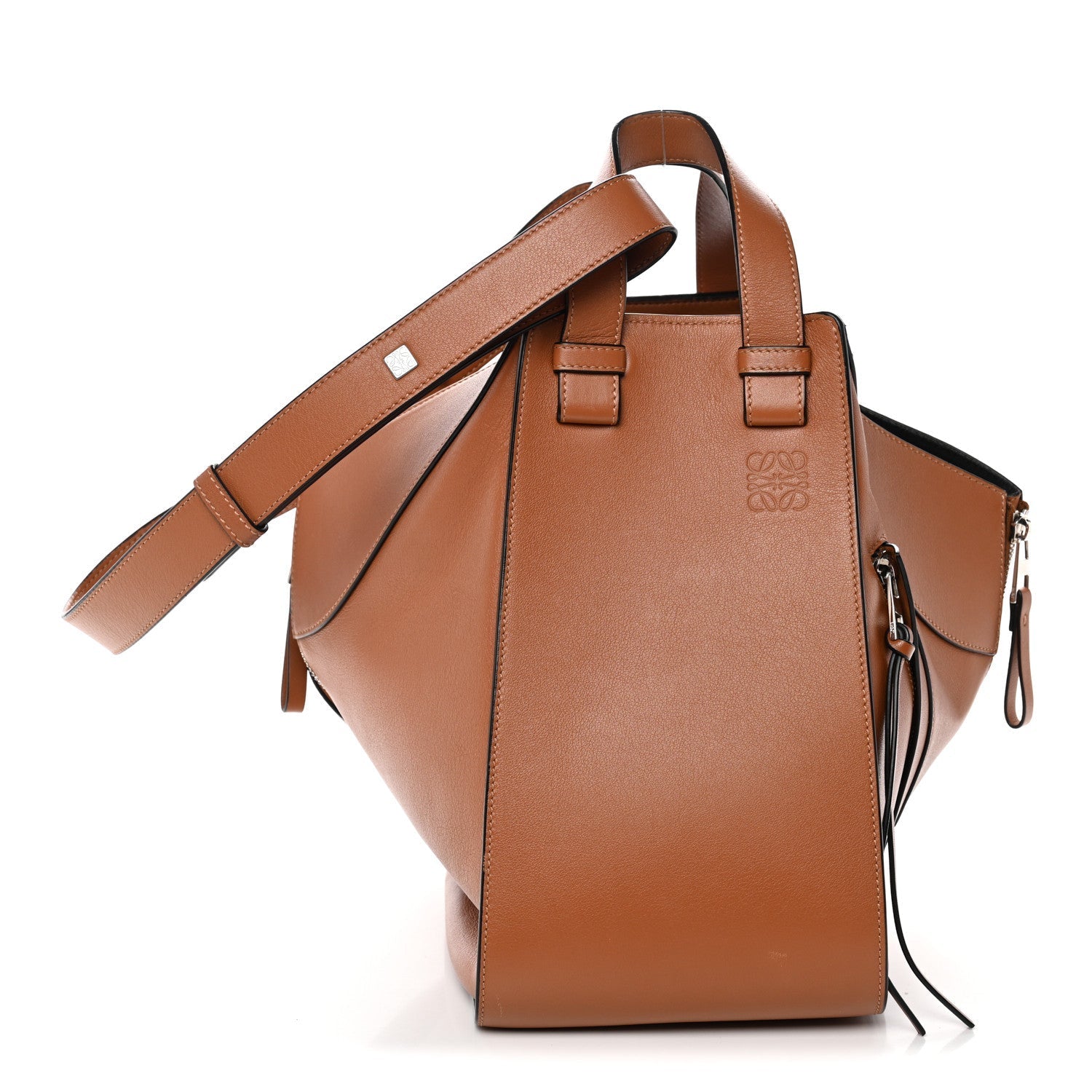 Calfskin Medium Hammock Shoulder Bag Tan