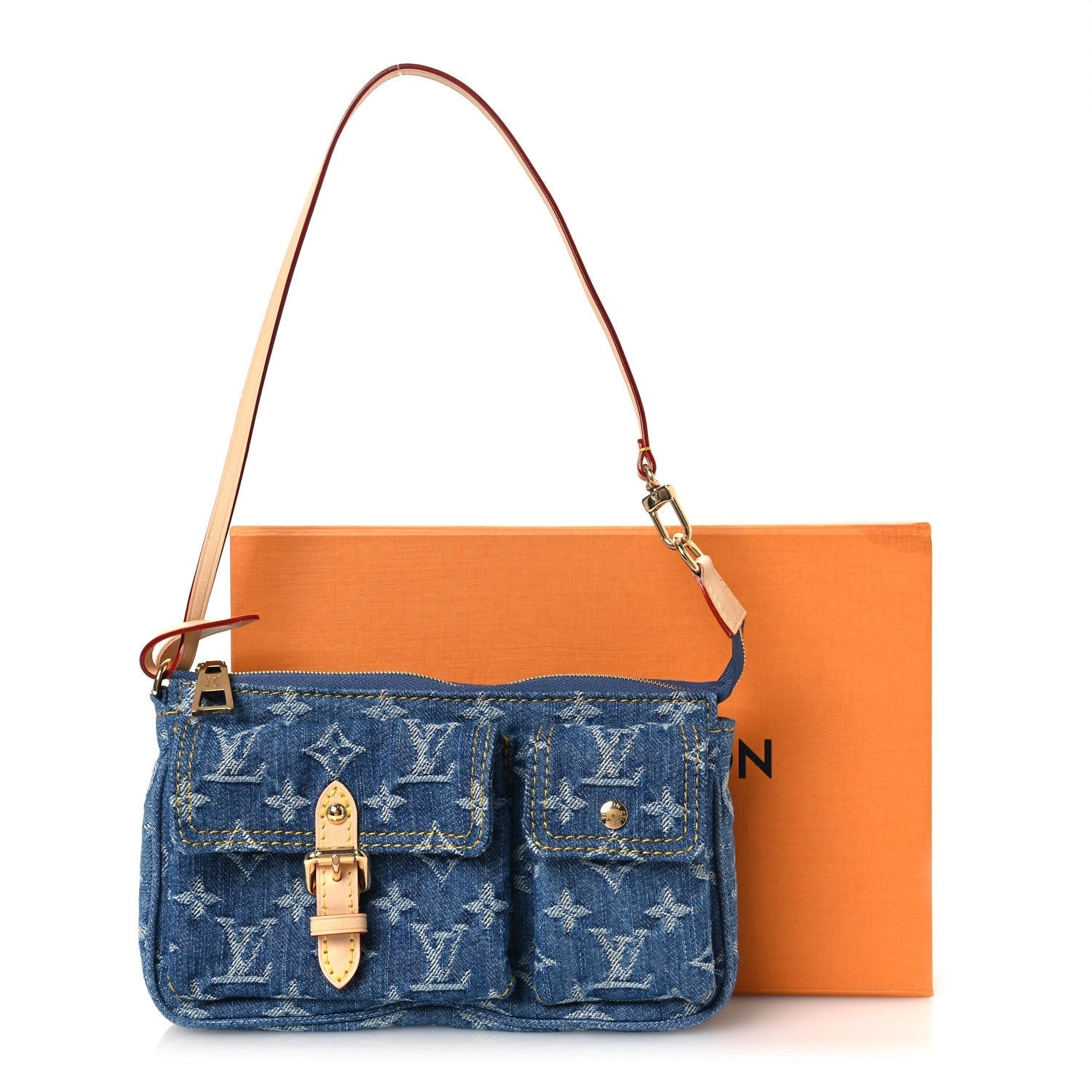 Monogram Pochette Accessories Cargo  Blue Denim