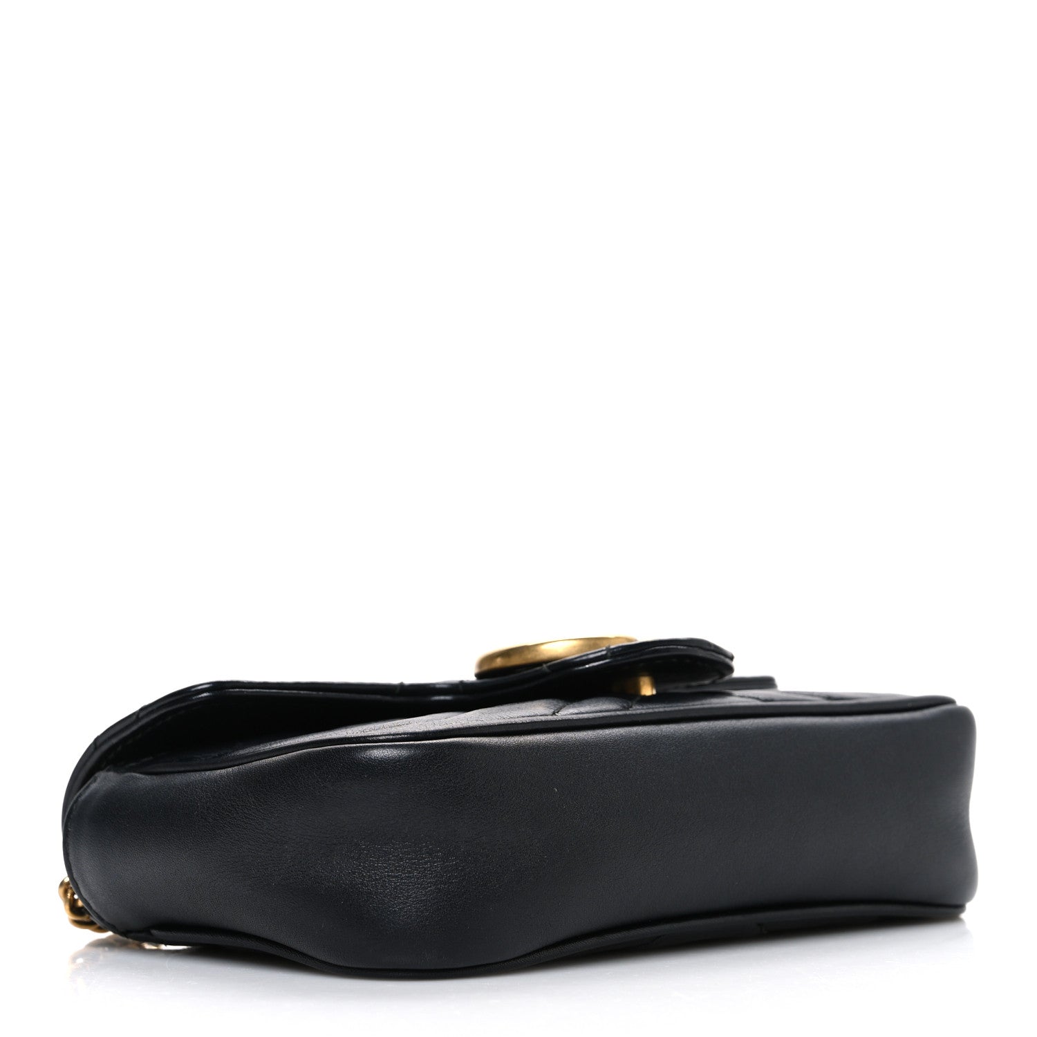 Calfskin Matelasse Super Mini GG Marmont Shoulder Bag Black