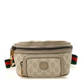 GG Supreme Monogram Textured Calfskin Web Retro Interlocking G Belt Bag Beige Mystic White Oatmeal