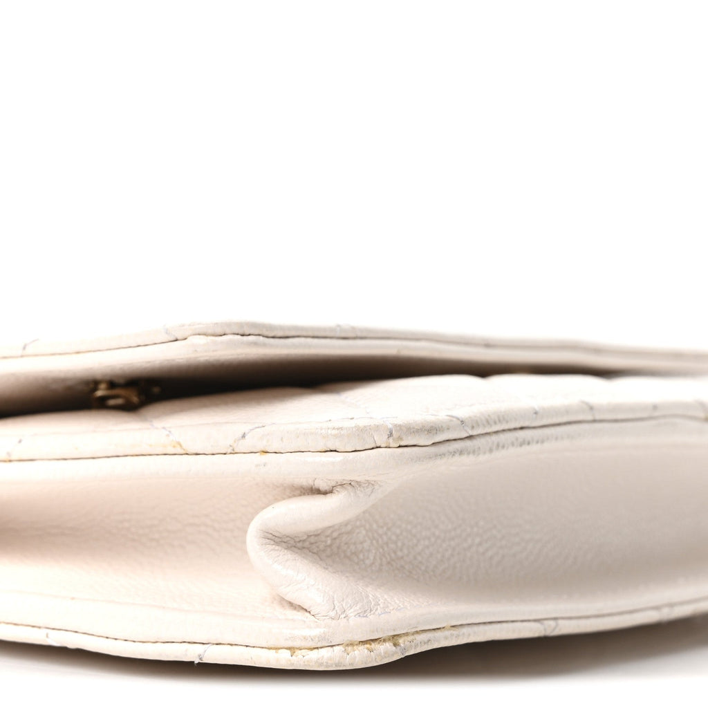 Caviar Quilted Wallet On Chain WOC White