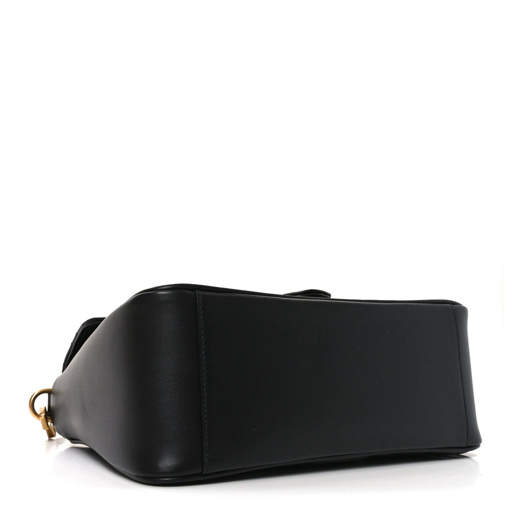 Calfskin Matelasse Small GG Marmont Top Handle Shoulder Bag Black