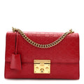 Guccissima Medium Padlock Shoulder Bag Hibiscus Red