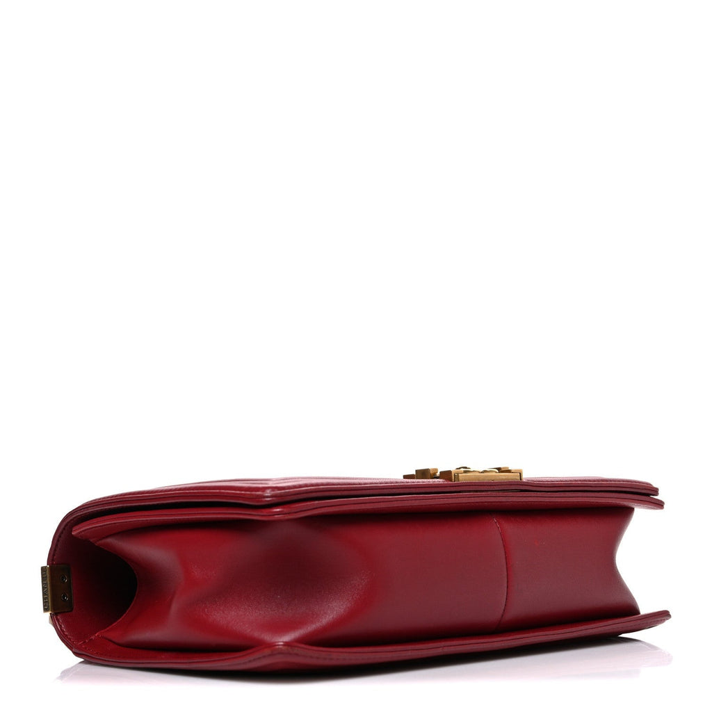 Lambskin Quilted New Medium Boy Flap Red