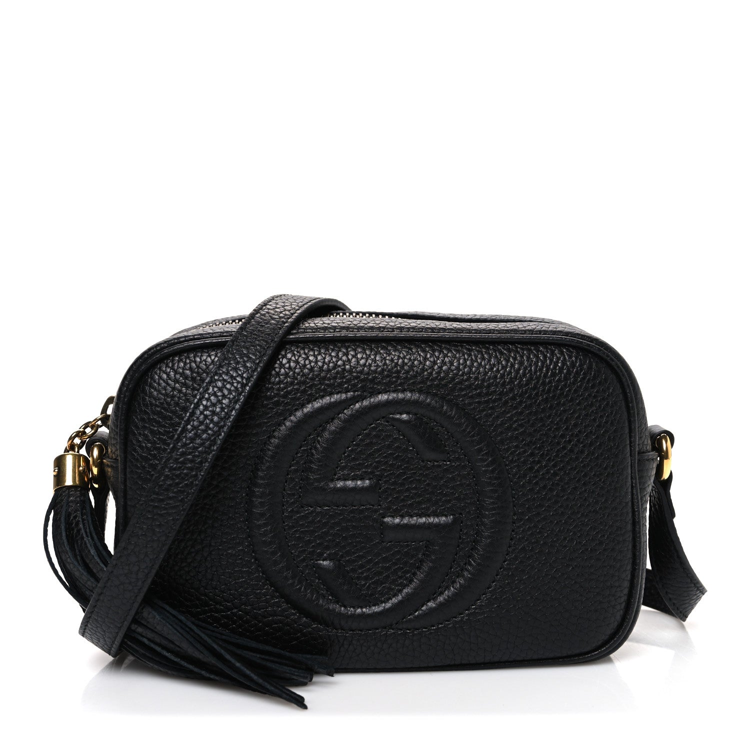 Pebbled Calfskin Mini Soho Disco Bag Black
