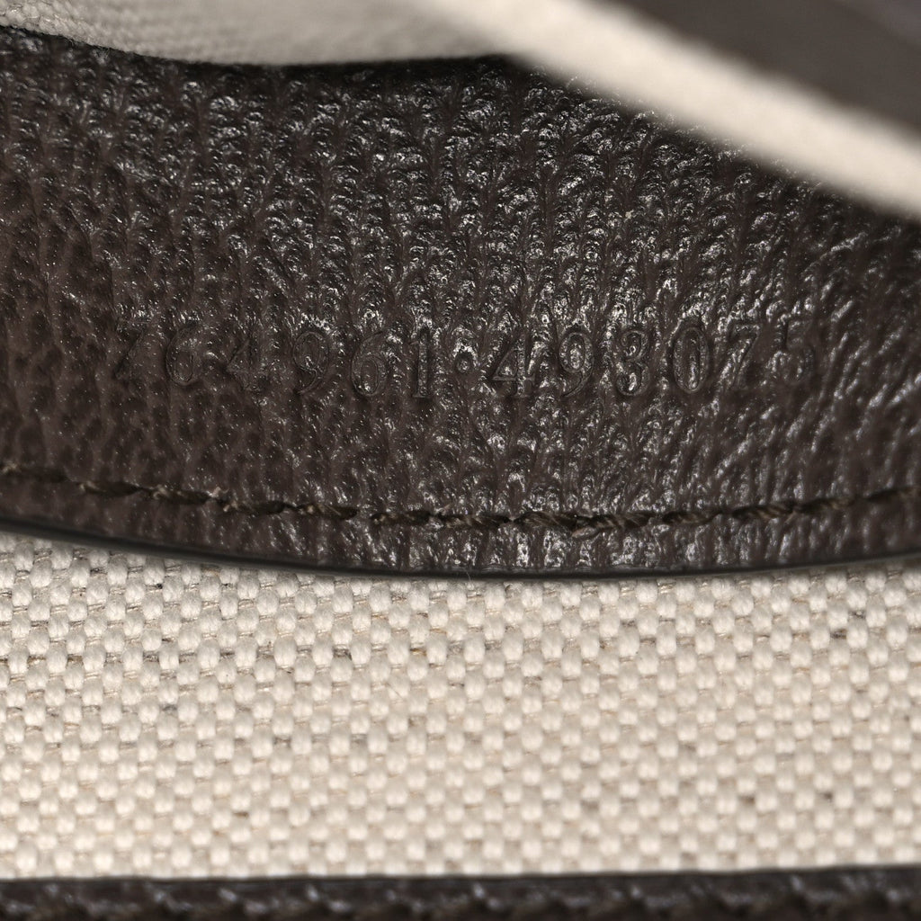 GG Supreme Monogram Textured Dollar Calfskin Web Mini Ophidia Envelope Shoulder Bag Beige Ebony New Acero