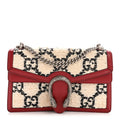 Tweed GG Monogram Small Dionysus Shoulder Bag White Black Romantic Cherry