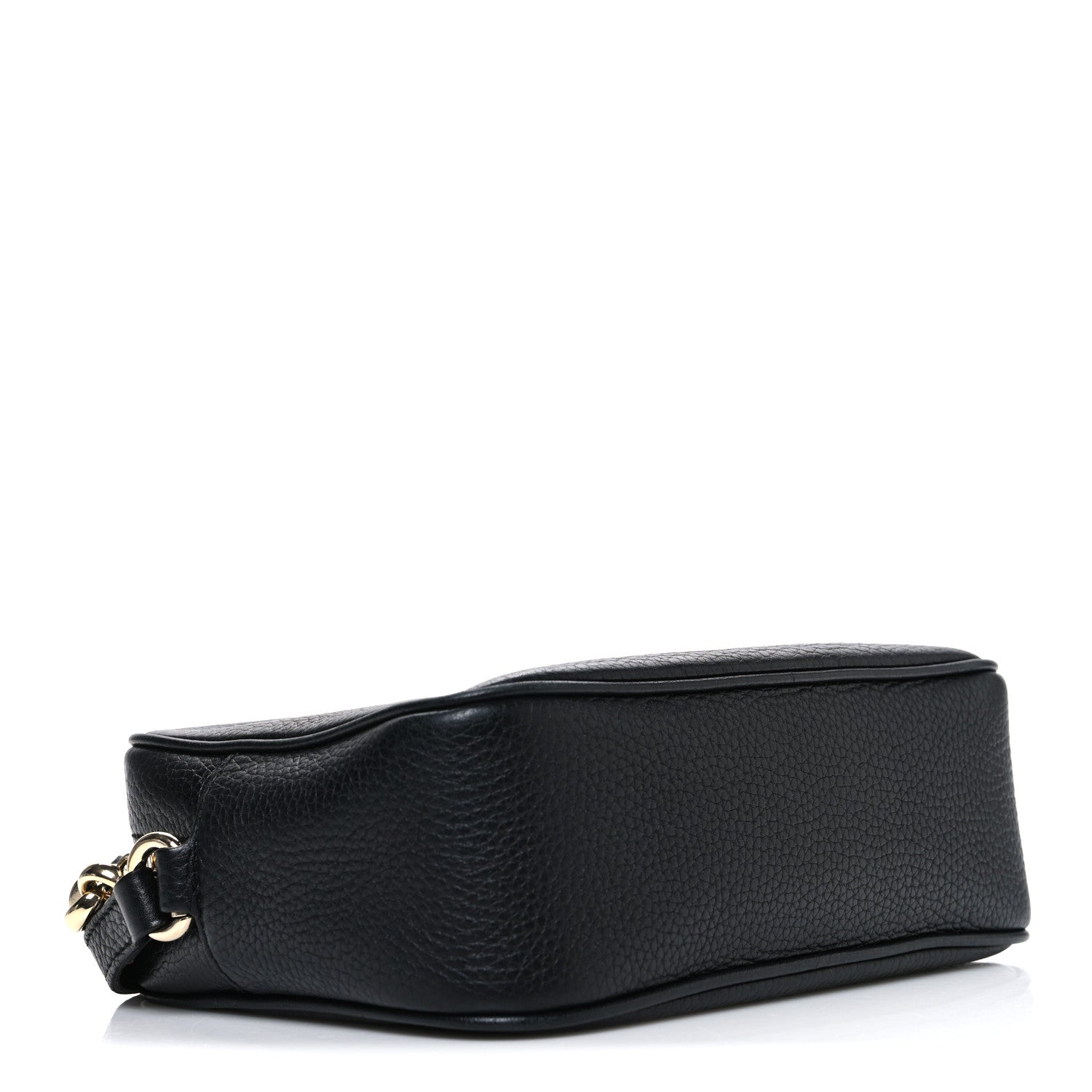 Pebbled Calfskin Small Soho Disco Bag Black