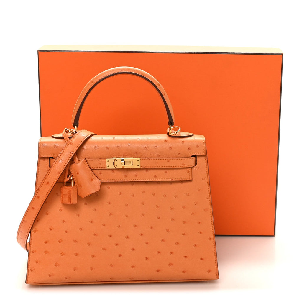 Ostrich Kelly Sellier 25 Abricot