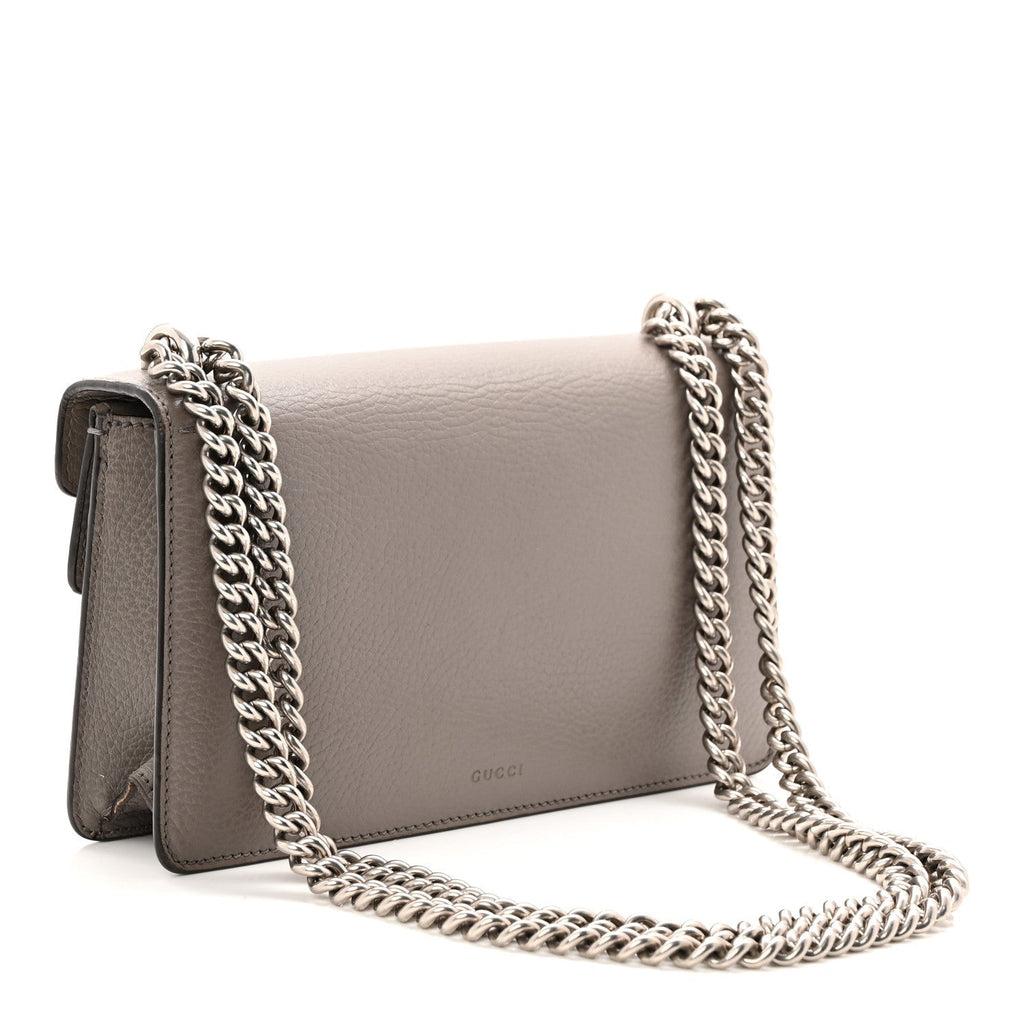 Dollar Calfskin Enamel Small Dionysus Shoulder Bag Dusty Grey Electric Blue