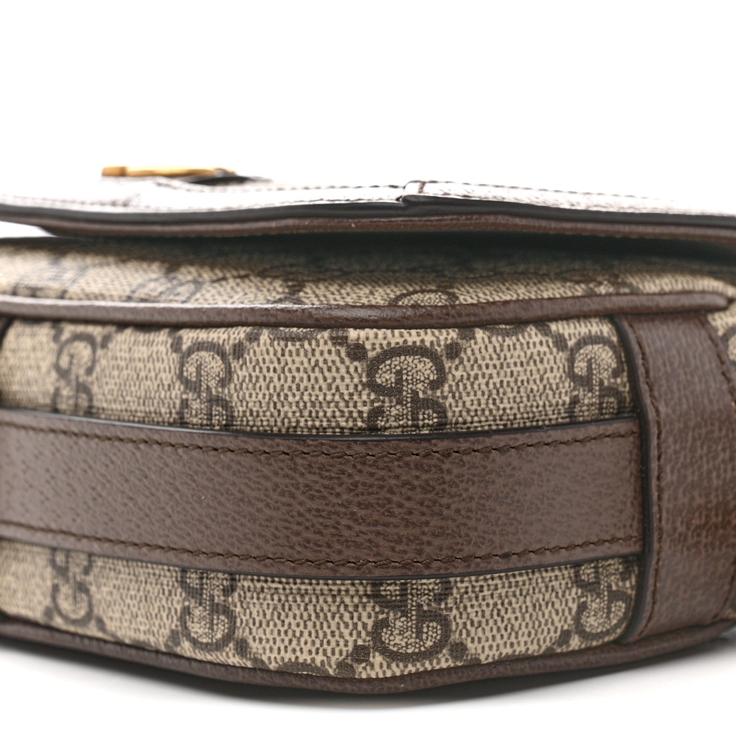 GG Supreme Monogram Web Mini Ophidia Flap Shoulder Bag Brown