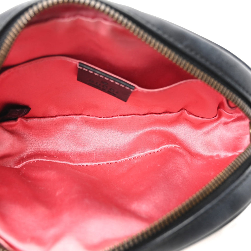 Calfskin Matelasse GG Marmont Belt Bag 85 34 Black White