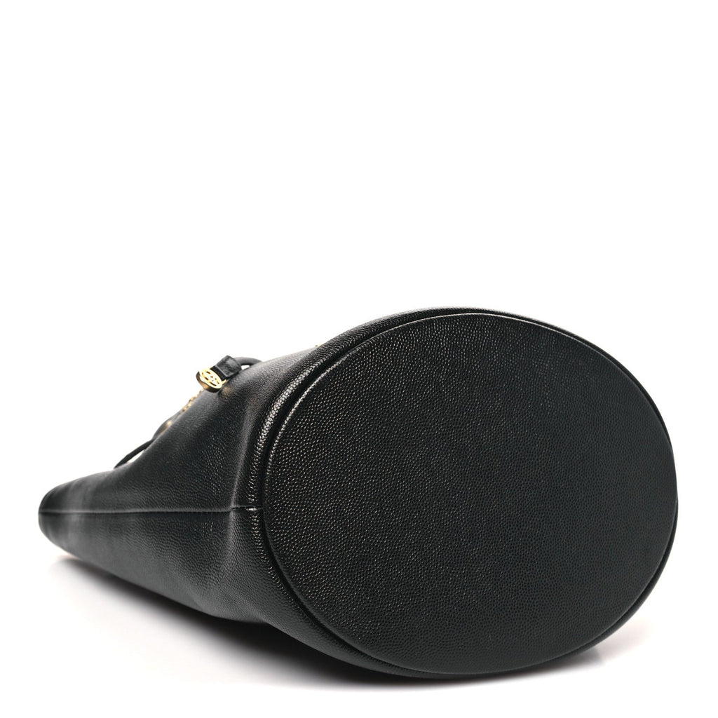 Caviar Deauville Drawstring Bucket Bag Black