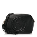 Pebbled Calfskin Small Soho Disco Bag Black