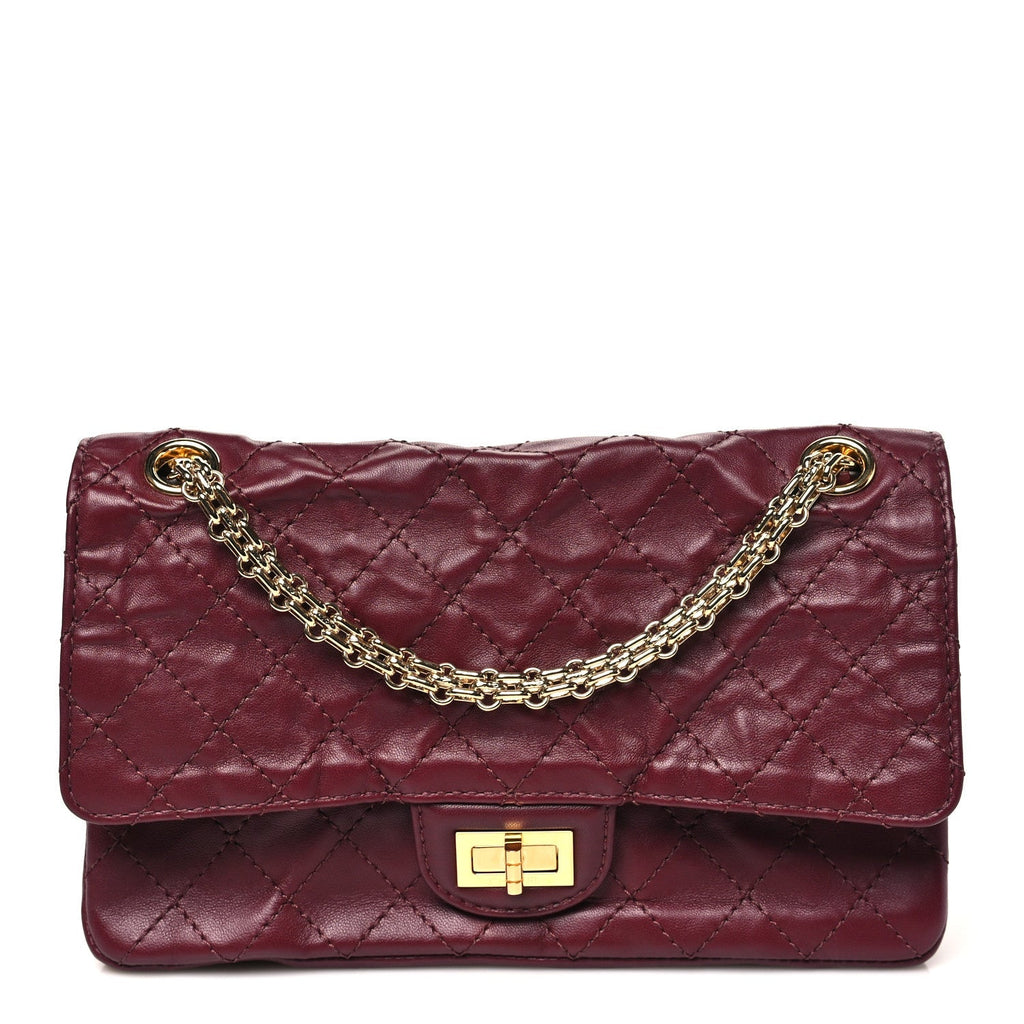 Lambskin Quilted Crush 2.55 Reissue 225 Flap Dark Burgundy