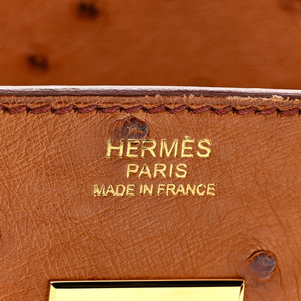 Ostrich Birkin 30 Cognac