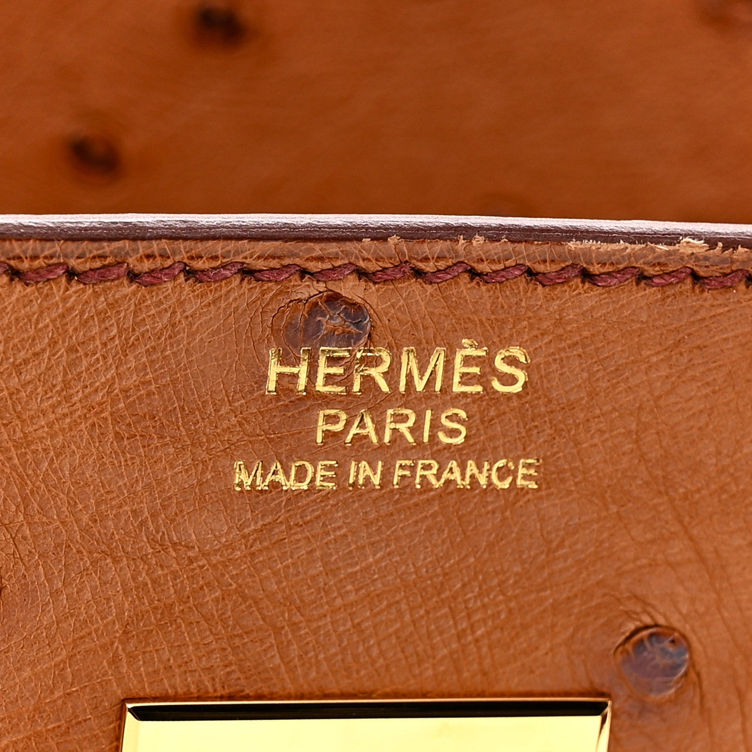 Ostrich Birkin 30 Cognac