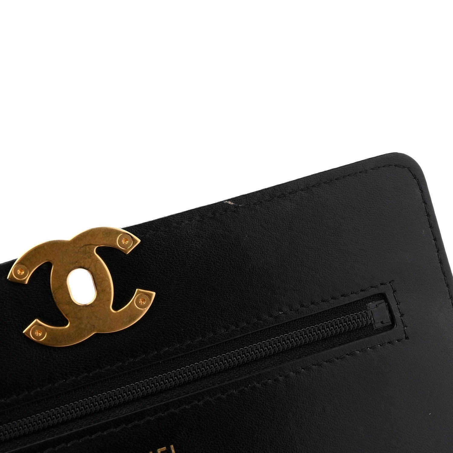 Lambskin Quilted Chanel 19 Wallet On Chain WOC Black