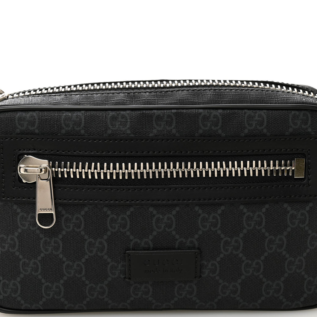 Soft GG Supreme Monogram Web Belt Bag Black Grey