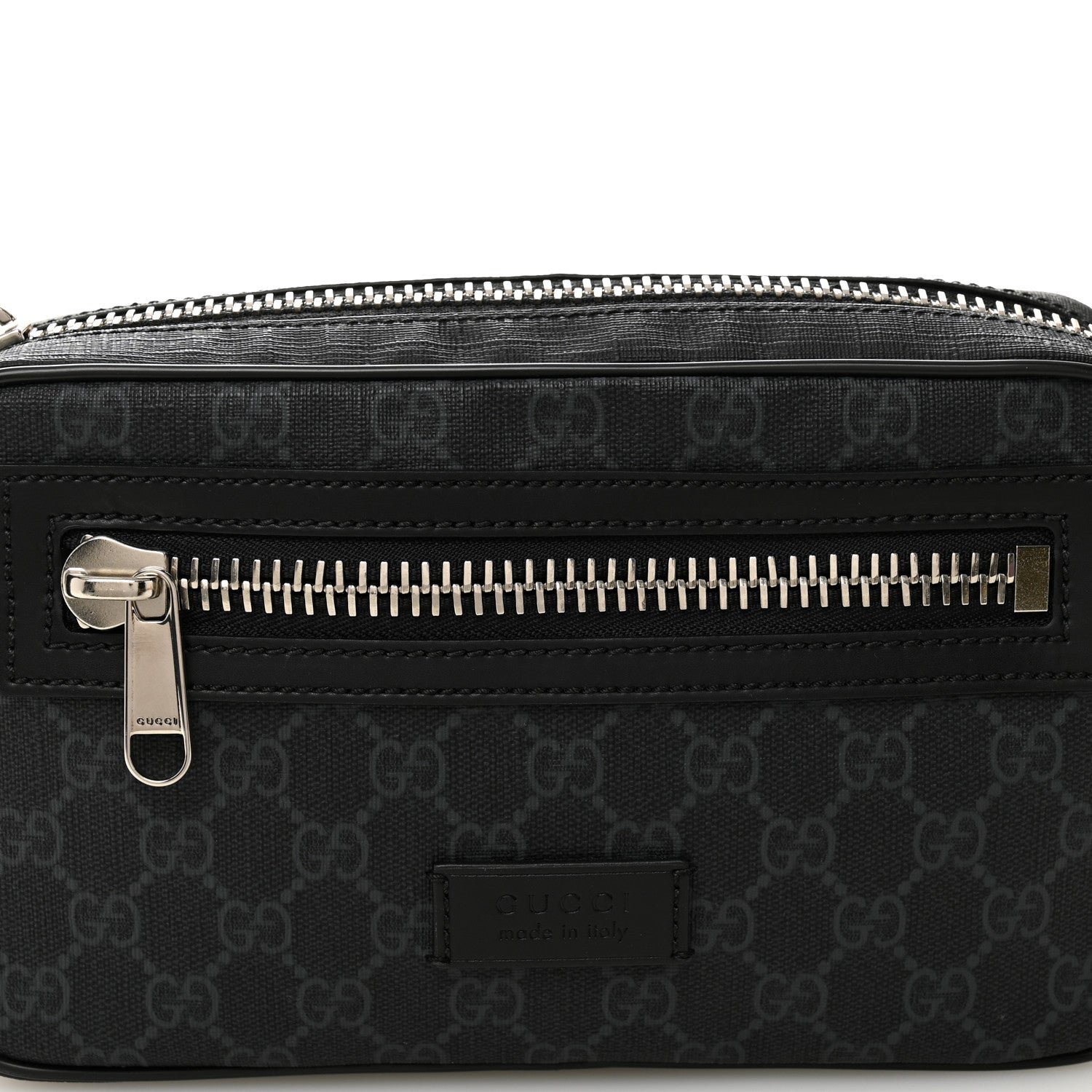 Soft GG Supreme Monogram Web Belt Bag Black Grey