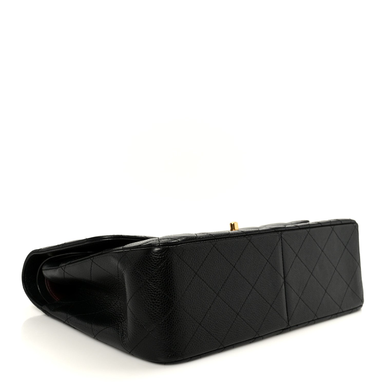 Caviar Quilted Jumbo Double Flap Black
