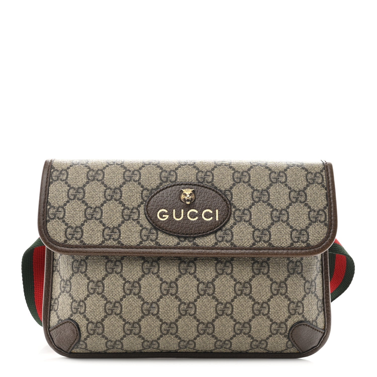 GG Supreme Monogram Neo Vintage Web Belt Bag Brown