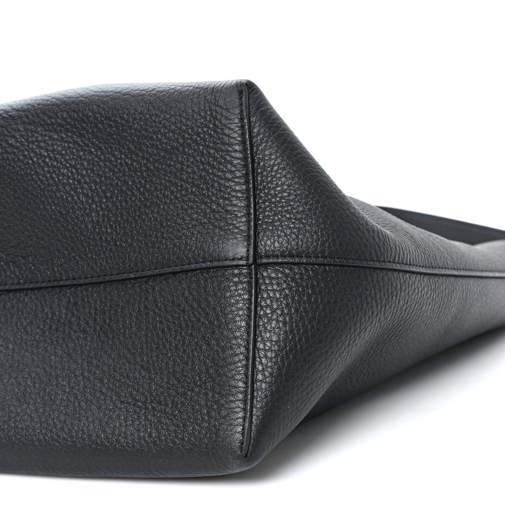 Grained Calfskin Medium N/S Park Tote Black