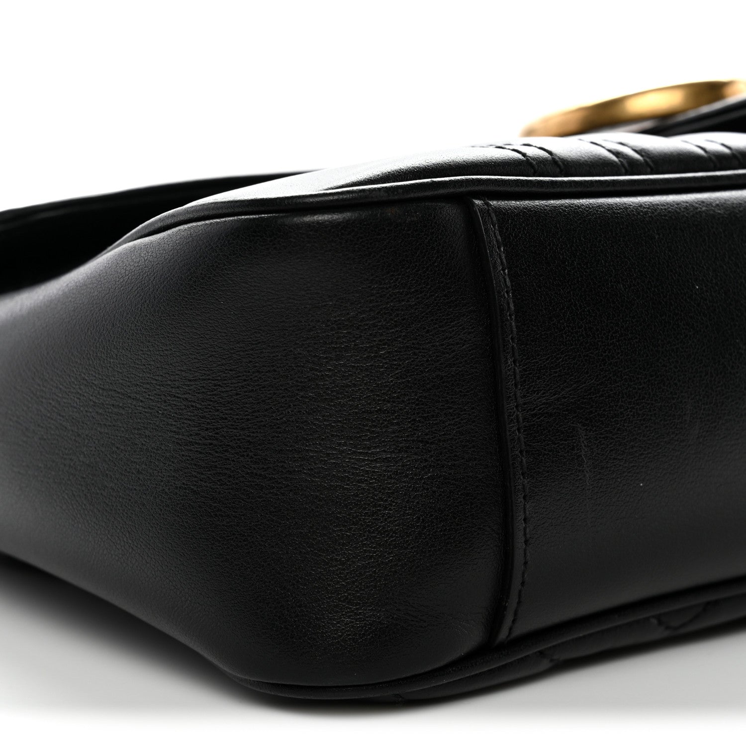 Calfskin Matelasse Small GG Marmont Shoulder Bag Black