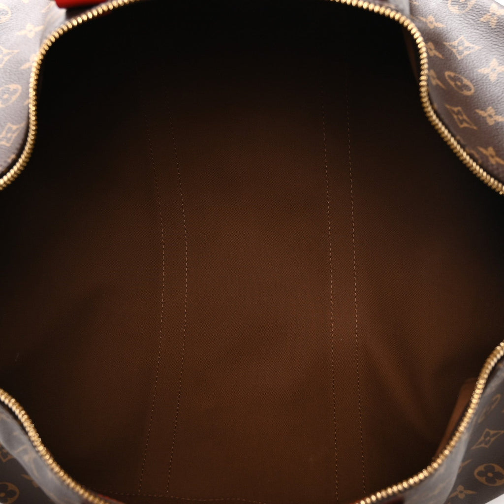 Calfskin Monogram Keepall Bandouliere 50 Coquelicot